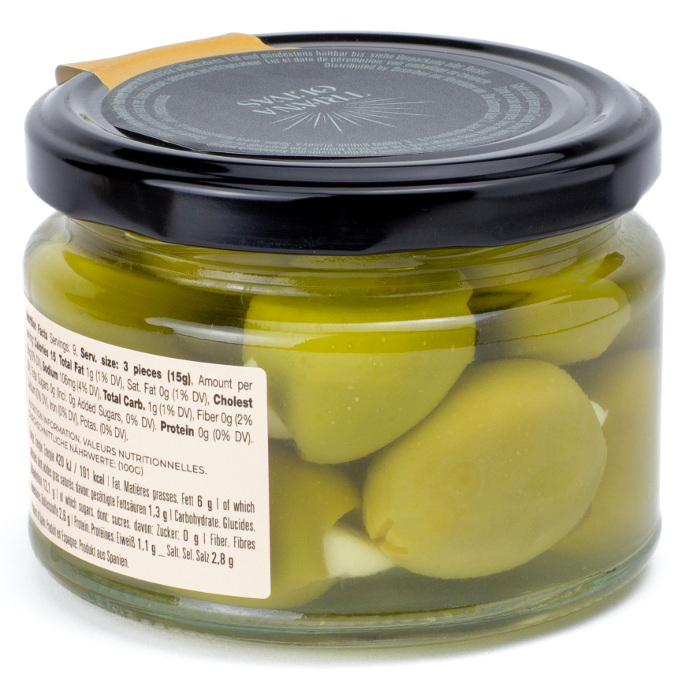 Zelené olivy Gordal plněné česnekem